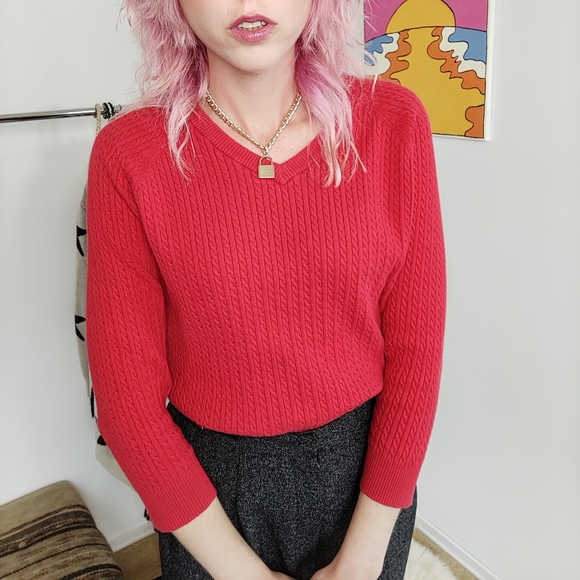Vintage Sweaters - Vintage Red Sweater